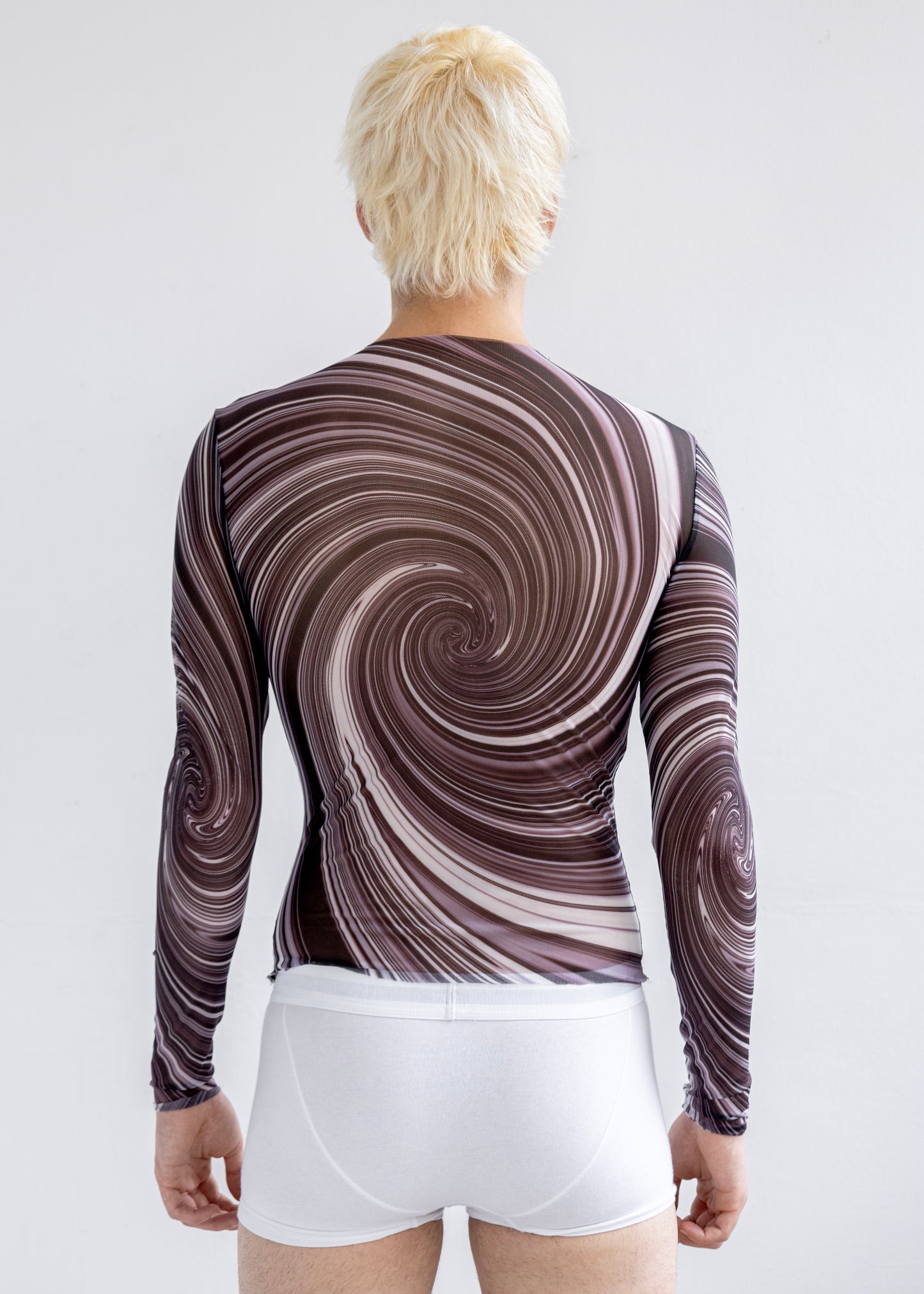 Black Swirl Mesh Top