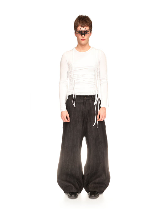 Overlayed Long Sleeve Top - White