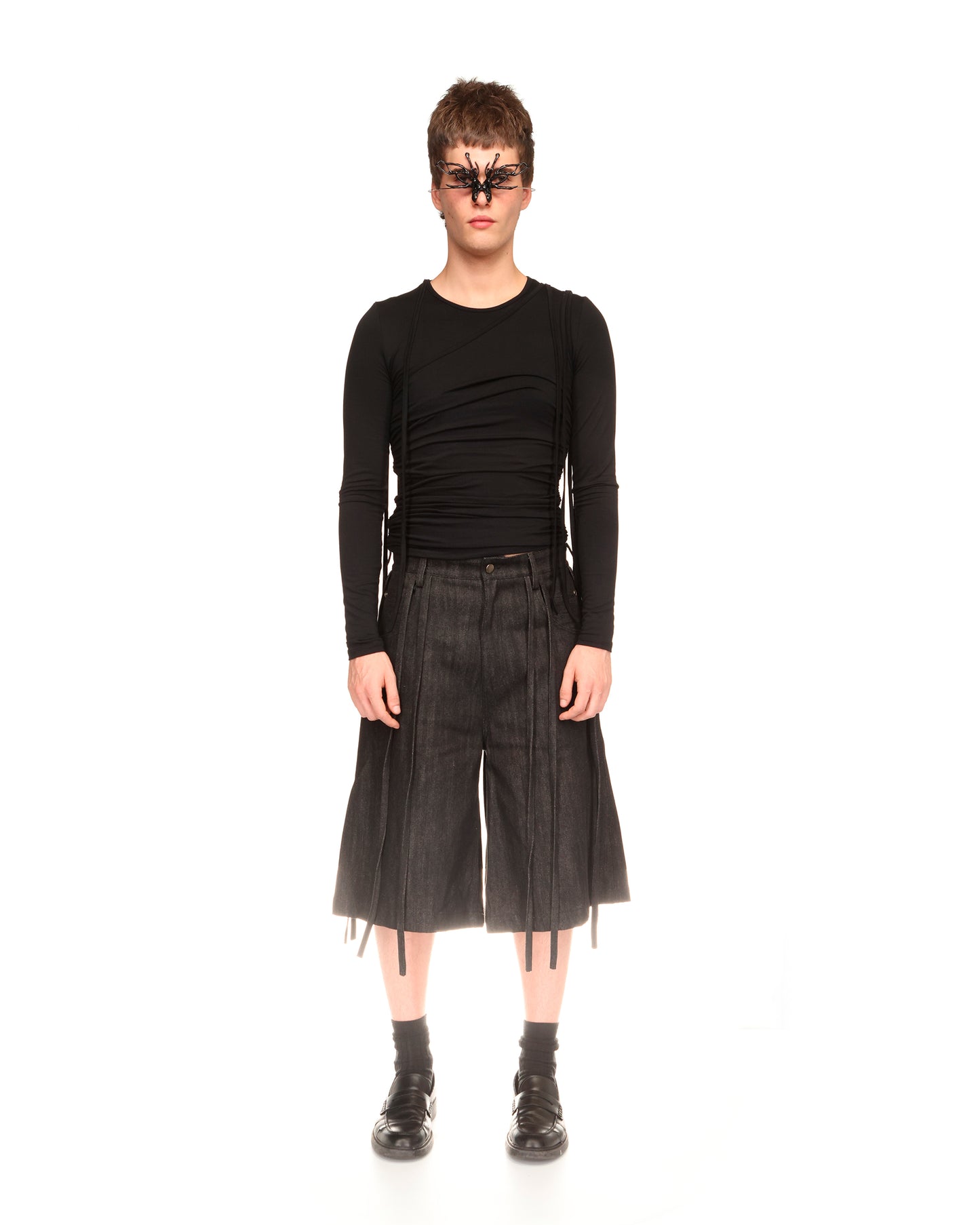 Overlayed Long Sleeve Top - Black