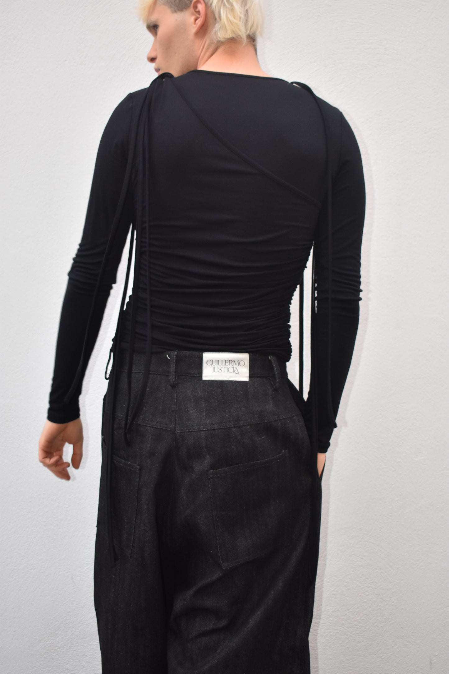 Overlayed Long Sleeve Top - Black