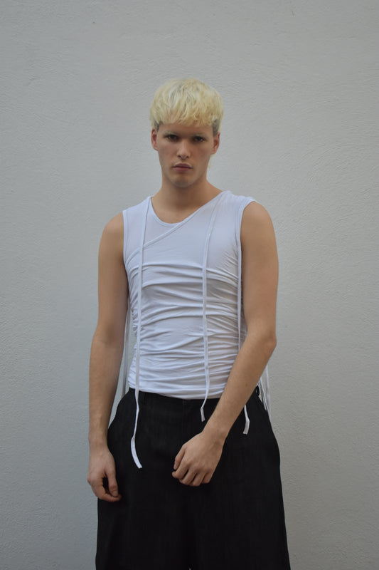 Overlayed Tank Top - White
