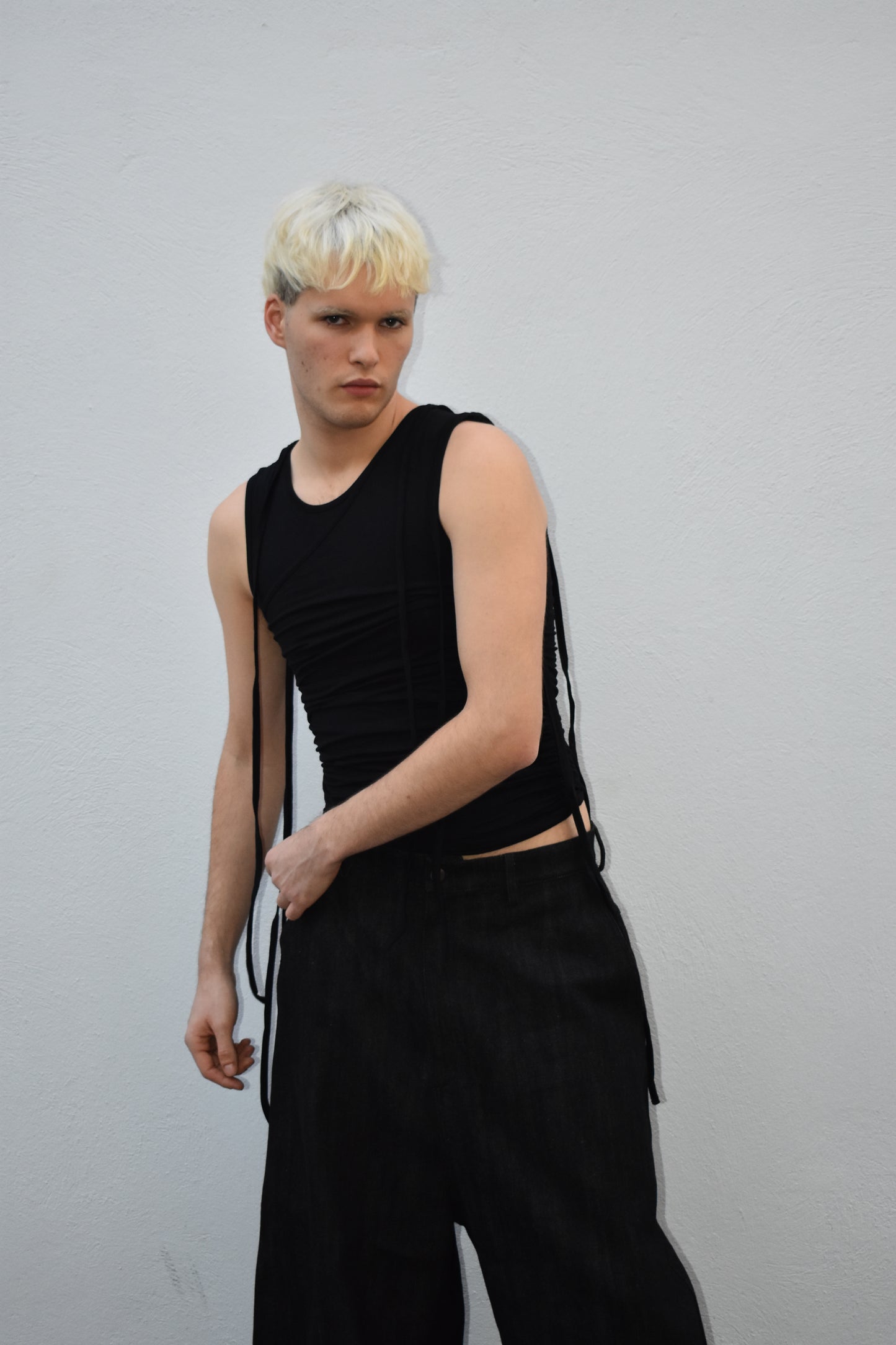 Overlayed Tank Top - Black