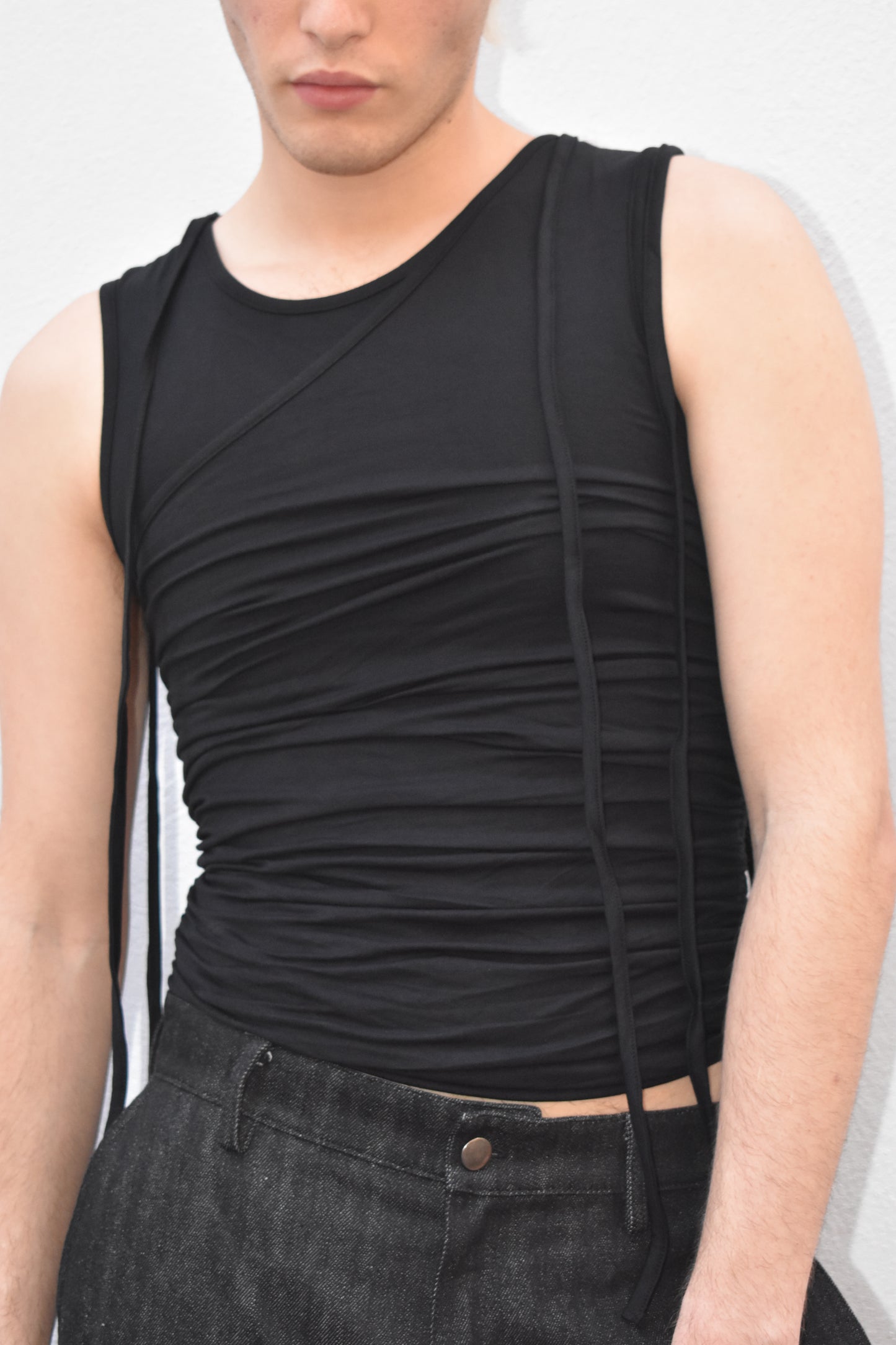 Overlayed Tank Top - Black