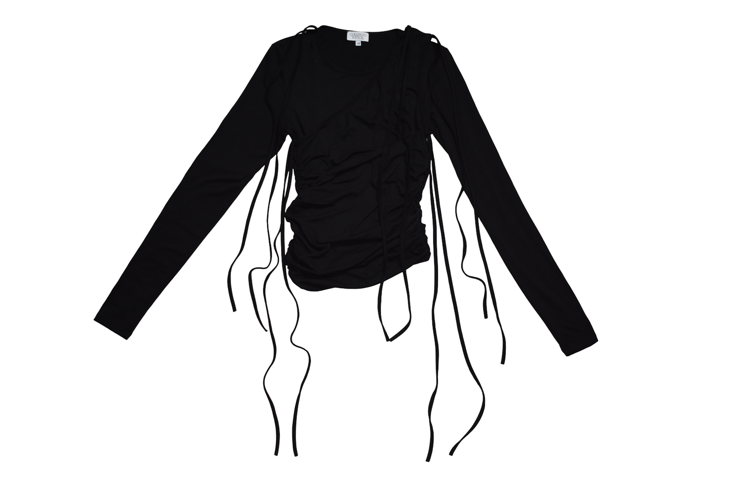 Overlayed Long Sleeve Top - Black